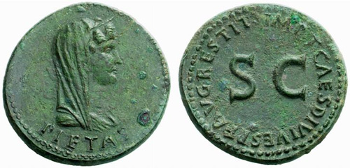 livia roman coin dupondius